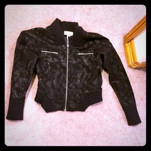 Black, brocade BCBGenerstion Bomber jacket